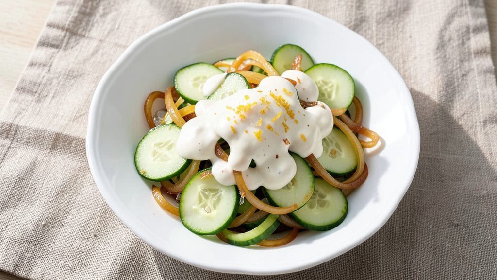 Cucumber Onion Salad With White Sauce Recipe: Crisp Refreshment in 15 Minutes