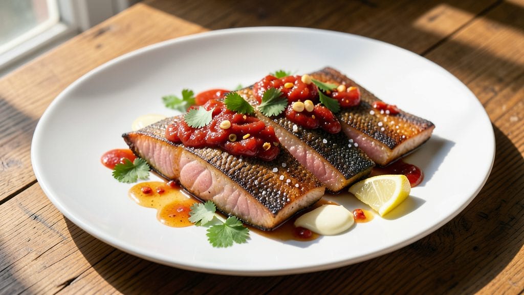 Gordon Ramsay Red Mullet with Sweet Chilli Sauce Recipe: Sweet-Chilli Crisp With Buttery Flakes